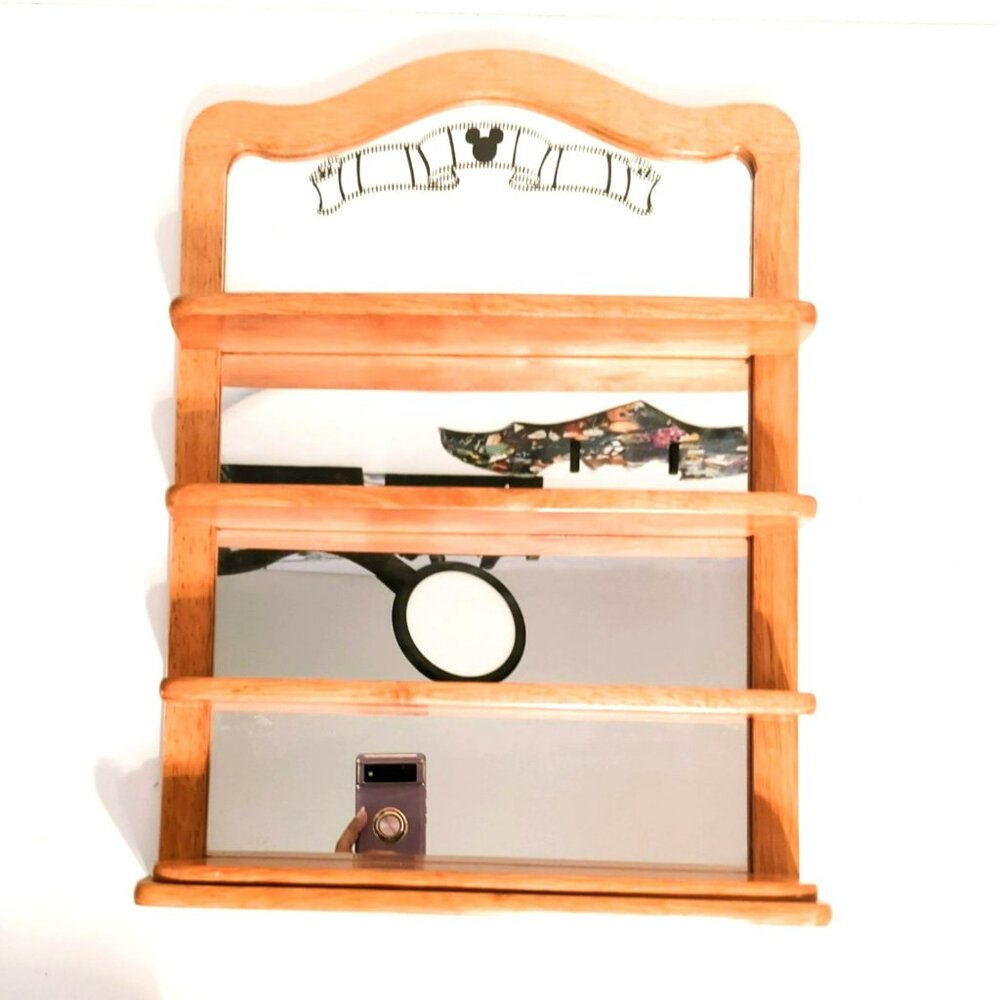 Disney Mickey Mouse Wooden Wall Display Shelf Mirror Filmstrip Design - Picture 2 of 12